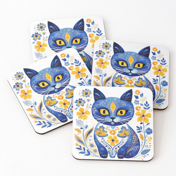 Item preview, Ukraine Cat Floral Vintage Ukrainian Flag Vyshyvanka Style designed and sold by SecretDicer.