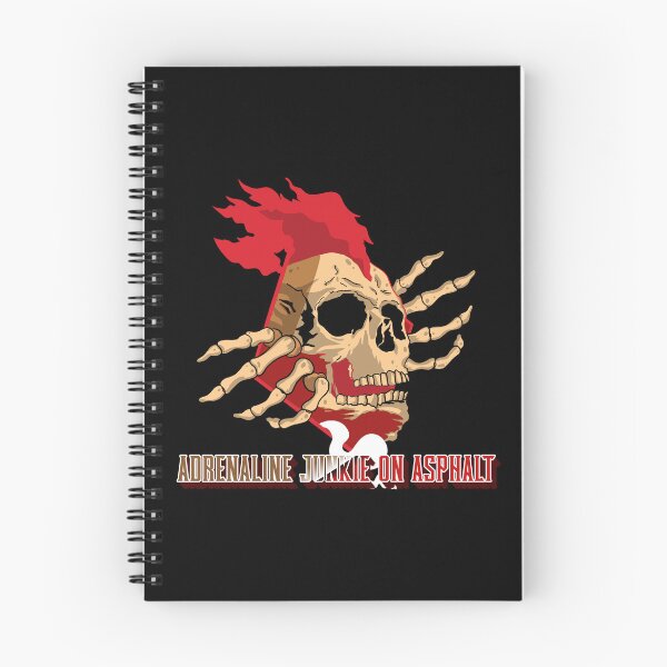 Item preview, Adrenaline Junkie On Asphalt Skull Skeleton Fast Cars Speed Racetrack Bikes Street Racing Racer designed and sold by CarantinedChaos.