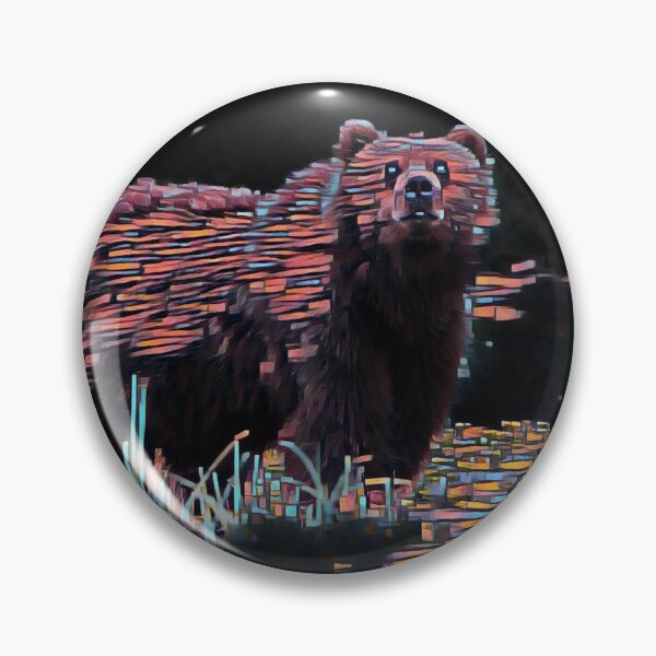 Item preview, Cool Kodiak Bear Grazer - Pixel Art Print designed and sold by TGAL2.