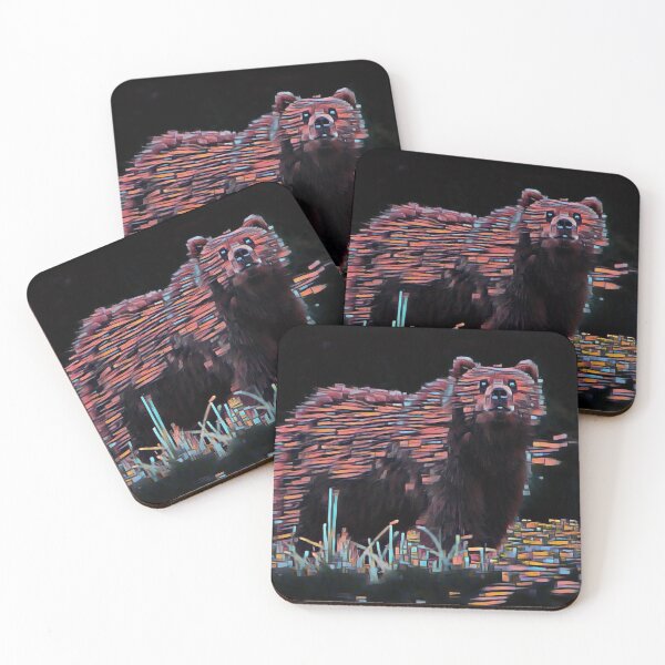 Item preview, Cool Kodiak Bear Grazer - Pixel Art Print designed and sold by TGAL2.