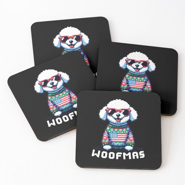 Item preview, Happy Patriotic Bichon Frise  Dog in Ugly Christmas USA flag Festive Sweater | Merry Woofmas  designed and sold by TheMostLikely.