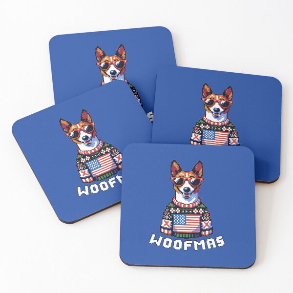 Item preview, Happy Patriotic Basenji Dog in Ugly Christmas USA flag Festive Sweater | Merry Woofmas  designed and sold by TheMostLikely.