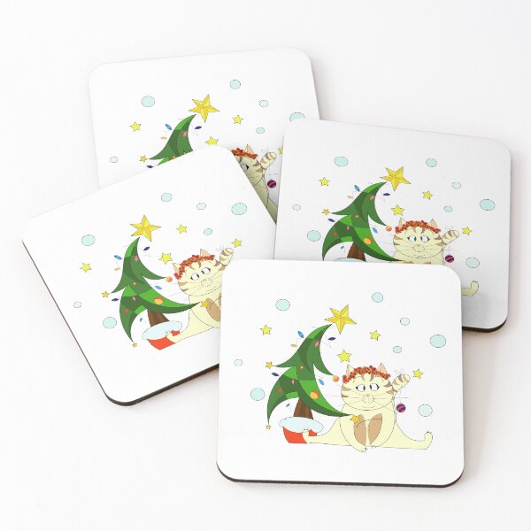 Item preview, A christmas tree and a fatty cat designed and sold by VentunoGrammi.