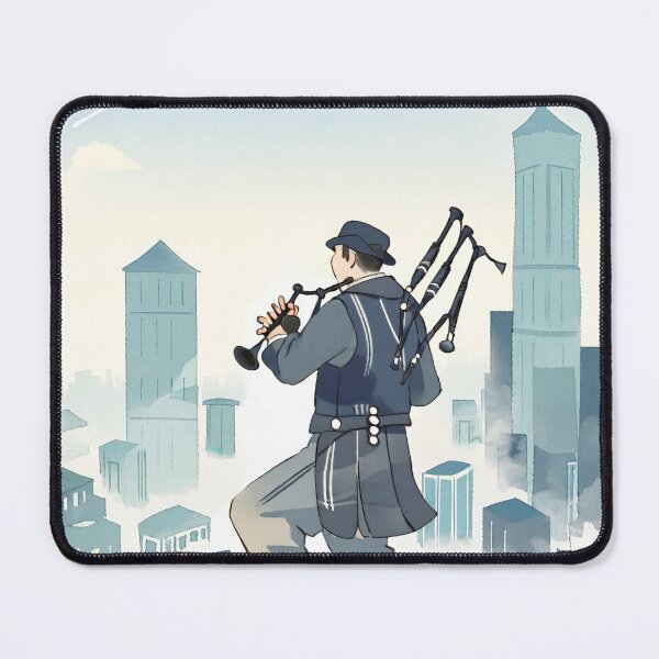Item preview, Gentleman playing bagpipes on roof designed and sold by LTI-Stickers.