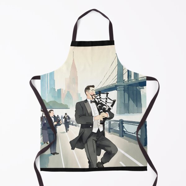 Item preview, Gentleman playing bagpipes on a bridge designed and sold by LTI-Stickers.