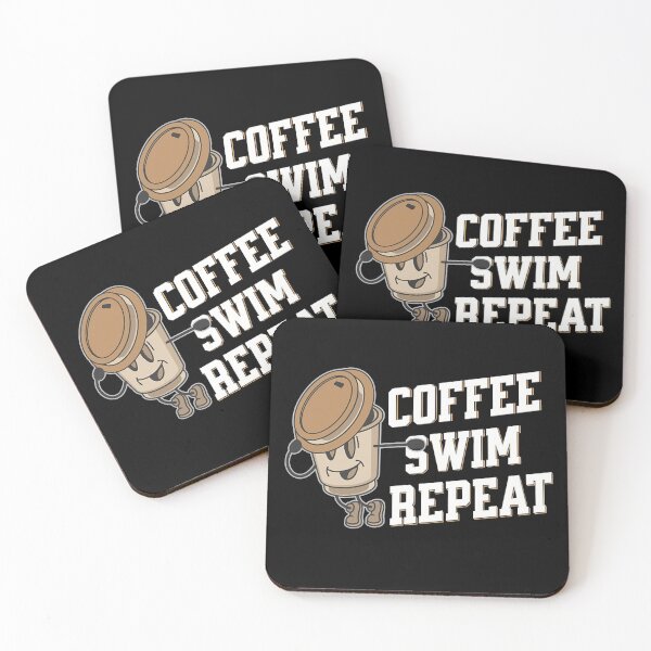 Item preview, Coffee swim Repeat, funny coffee inspired swimming designed and sold by Merchattack.