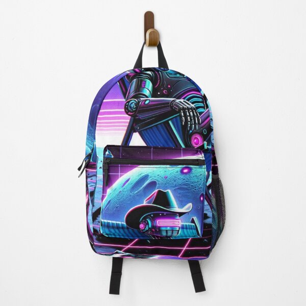 Item preview, Synthwave Robot Space Cowboy Lounging on the Moon designed and sold by Zestpond.