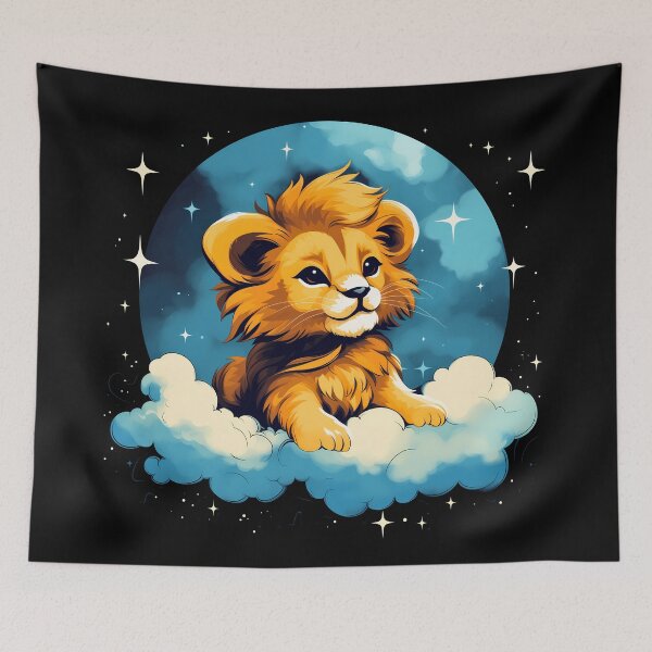 Item preview, Adorable little young kawaii lion cub illustration designed and sold by NBSStore.
