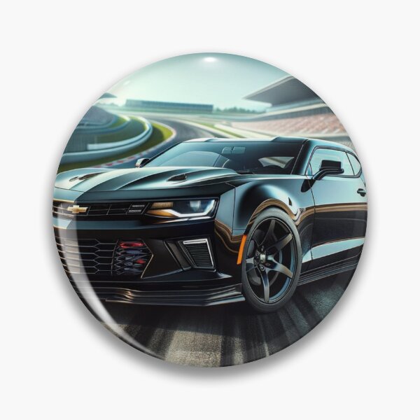 Item preview, Black Chevrolet Camaro at a Racetrack designed and sold by Zestpond.