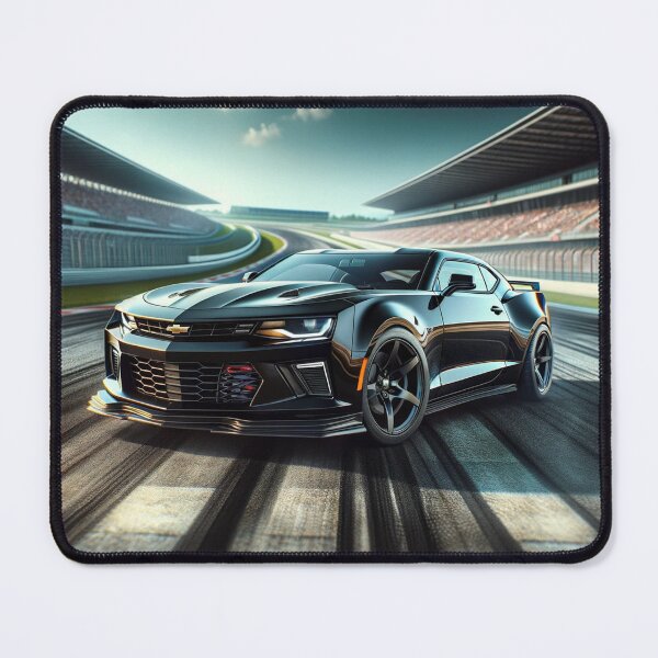 Item preview, Black Chevrolet Camaro at a Racetrack designed and sold by Zestpond.