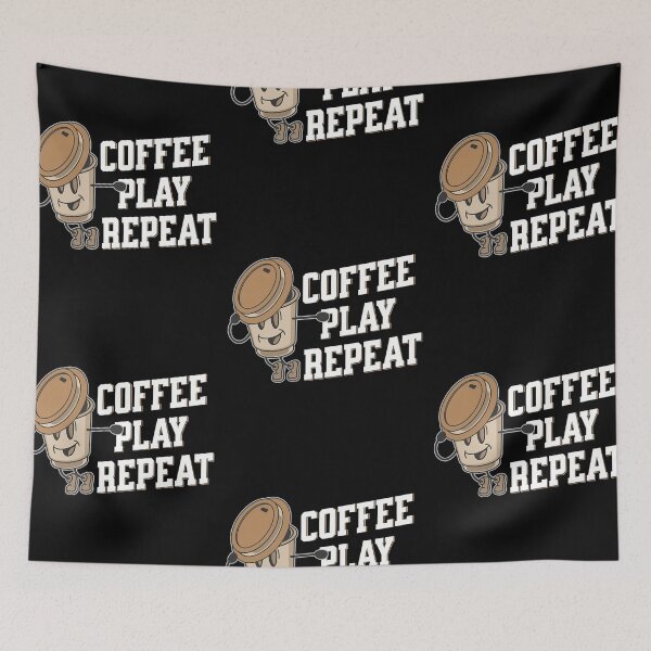 Item preview, Coffee play Repeat, funny coffee inspired fun designed and sold by Merchattack.