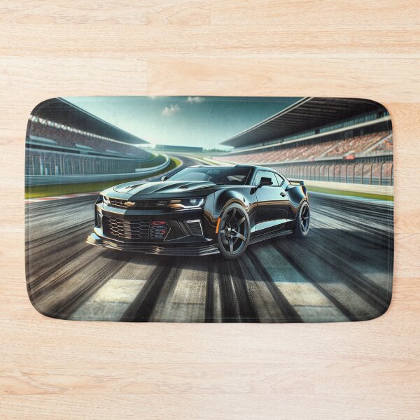 Item preview, Black Chevrolet Camaro at a Racetrack designed and sold by Zestpond.
