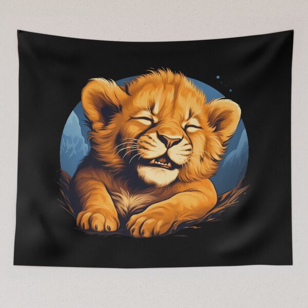 Item preview, Adorable little young kawaii lion cub illustration designed and sold by NBSStore.