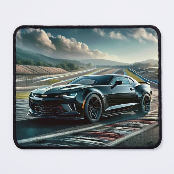Item preview, Black Chevrolet Camaro at a Racetrack designed and sold by Zestpond.