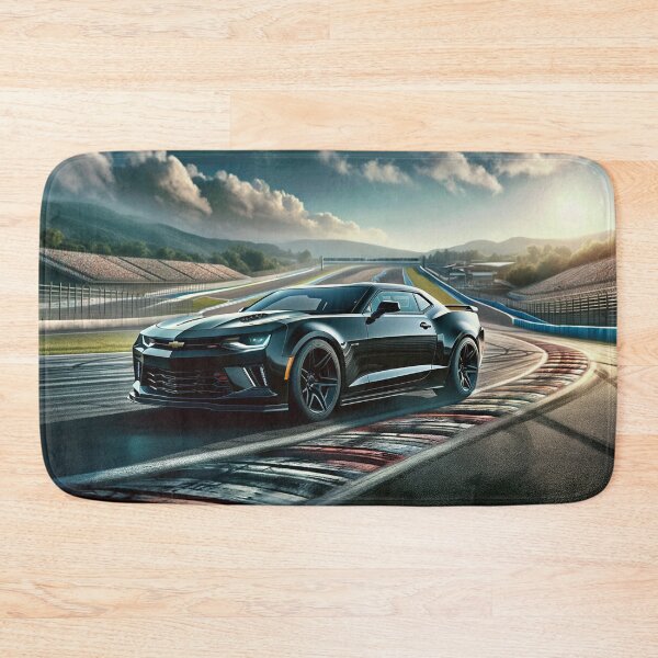 Item preview, Black Chevrolet Camaro at a Racetrack designed and sold by Zestpond.