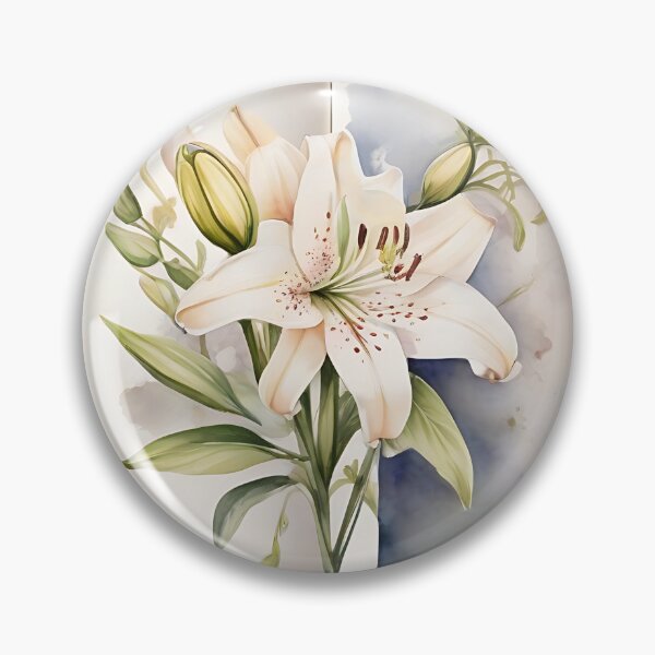 Item preview, Lilium White Flower Watercolor designed and sold by Nanu82.