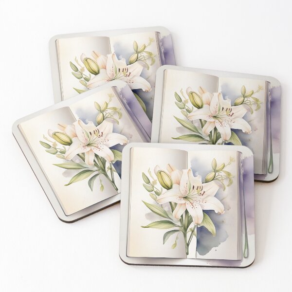 Item preview, Lilium White Flower Watercolor designed and sold by Nanu82.