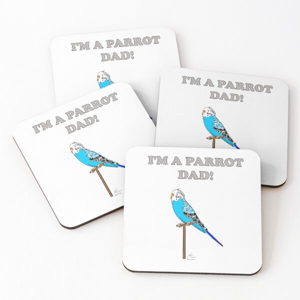 Item preview, I'm a Parrot Dad - Blue Female Budgie designed and sold by Laughing Parrot Studio.
