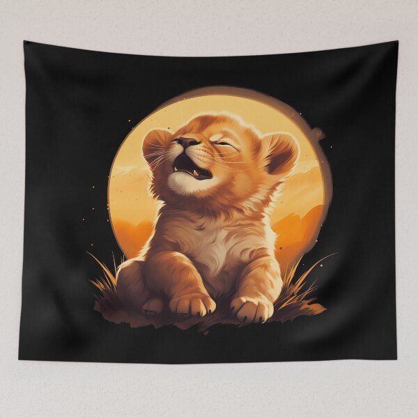 Item preview, Adorable little young kawaii lion cub illustration designed and sold by NBSStore.