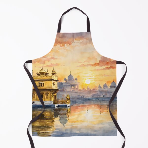 Artikelvorschau, Goldener Tempel Amritsar bei Sonnenuntergang: Aquarell-Gelassenheit in Indien entworfen und verkauft von LSVart.