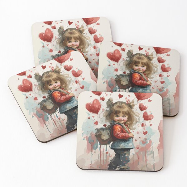 Item preview, Cute little girl in with love hearts on Valentine's Day 13 designed and sold by Psycho-Crazy.