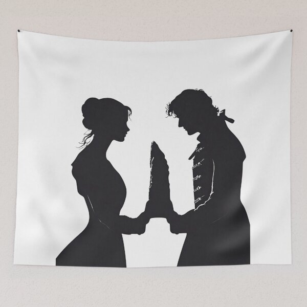 Aperçu de l'œuvre Outlander - Sassenach - Jamie et Claire - Séparés par Stone Silhouette créée et vendue par dealchica.