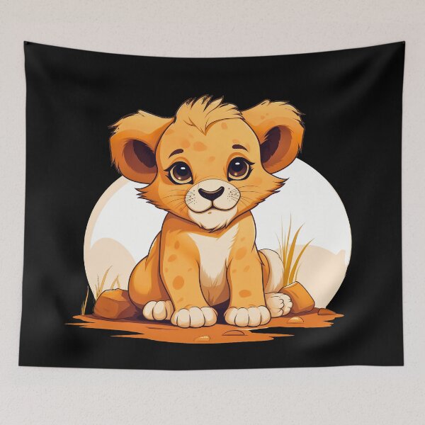 Item preview, Adorable little young kawaii lion cub illustration designed and sold by NBSStore.