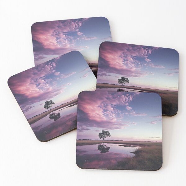 Item preview, Trees and lake at sunset in long exposure - Landscape photography designed and sold by TheArtistOf2022.