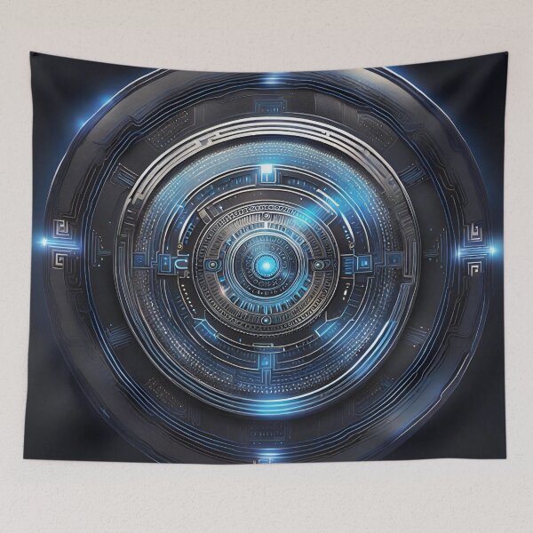 Item preview, Futuristic Circuit Mandala Art designed and sold by SpiritualManda.