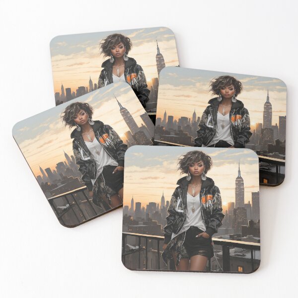 Item preview, Chic New Yorker Girl: Urban Vibes and Stylish Designs designed and sold by Fafa ND.