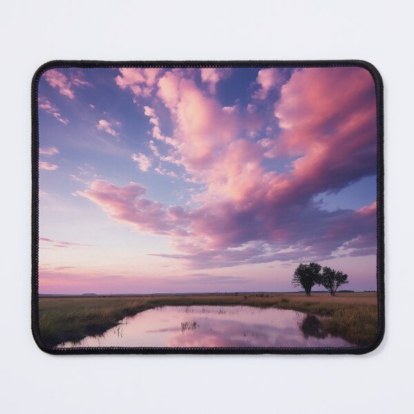 Item preview, Tree and lake at sunset in long exposure - Landscape photography designed and sold by TheArtistOf2022.