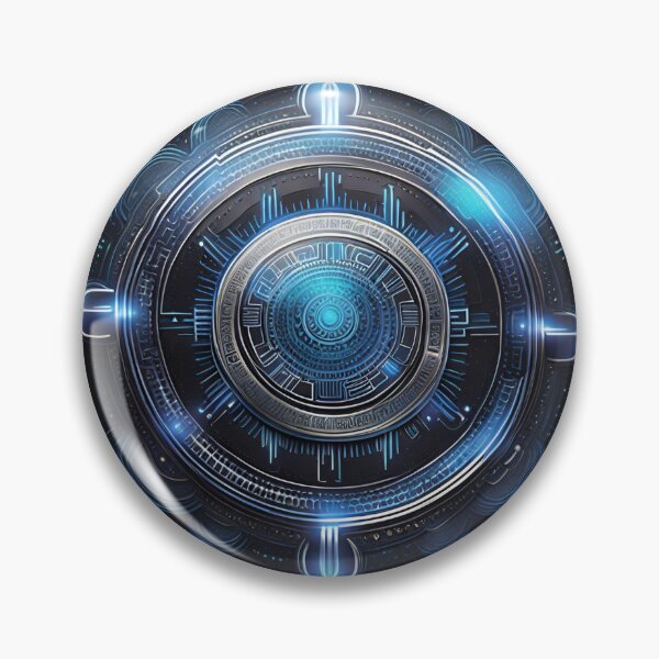 Artikelvorschau, Electric Blue Circuit Mandala Tech Art entworfen und verkauft von SpiritualManda.