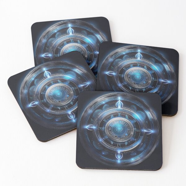 Item preview, Electric Blue Circuit Mandala Tech Art designed and sold by SpiritualManda.