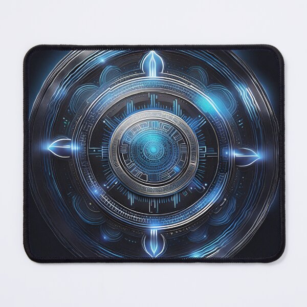 Item preview, Electric Blue Circuit Mandala Tech Art designed and sold by SpiritualManda.