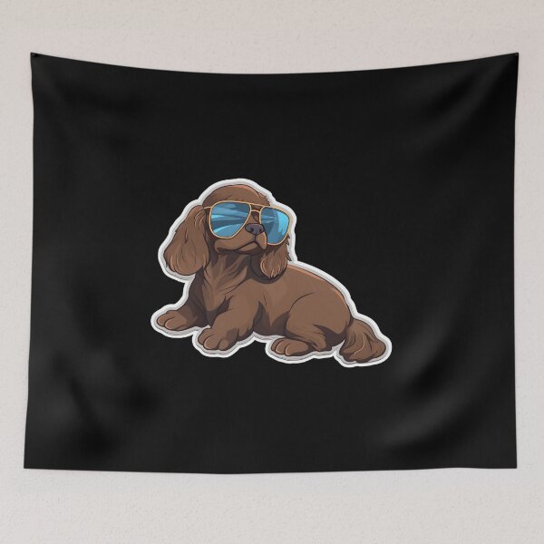 Item preview, Sussex Spaniel in Cool Sunglasses designed and sold by CUTEDOGGIEZ.