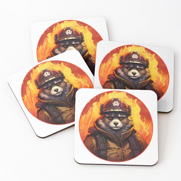 Item preview, Valiant Raccoon Firefighter - Inspirational Hero Art designed and sold by NovaGenArt.