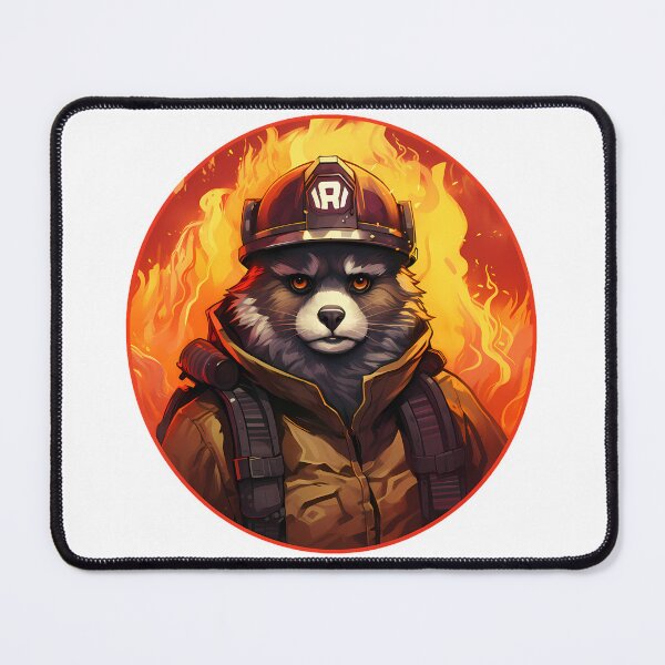 Item preview, Valiant Raccoon Firefighter - Inspirational Hero Art designed and sold by NovaGenArt.