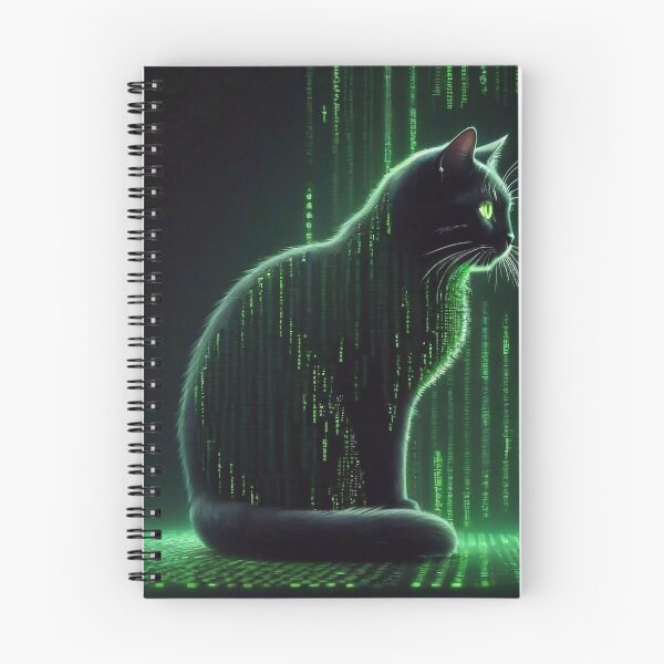 Item preview, Binary code cat designed and sold by m-y-A-I-A-R-T-.