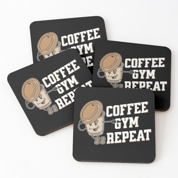 Item preview, Coffee gym Repeat, funny coffee inspired gym designed and sold by Merchattack.