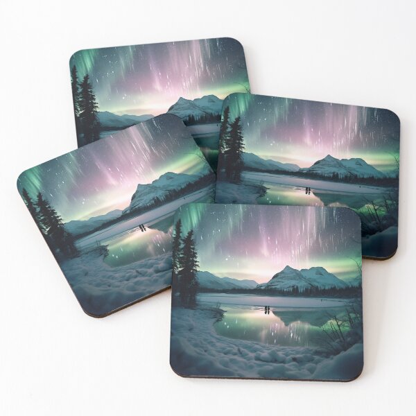 Item preview, Iceland landscape with aurora night sky in long exposure - Landscape photography designed and sold by TheArtistOf2022.