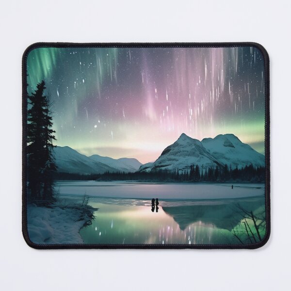 Item preview, Iceland landscape with aurora night sky in long exposure - Landscape photography designed and sold by TheArtistOf2022.