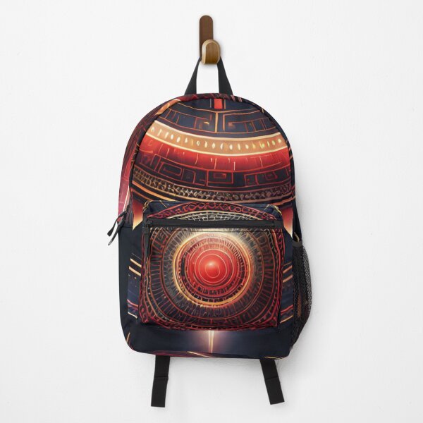 Item preview, Futuristic Tech Mandala in Gold & Red designed and sold by SpiritualManda.