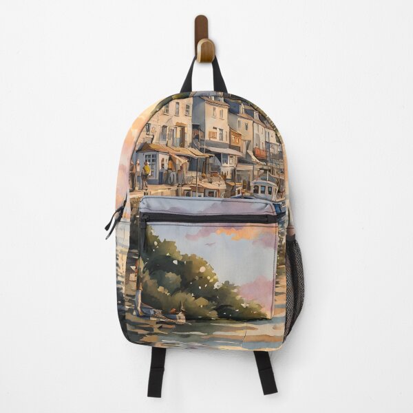 Item preview, Looe Harbour Sunset: Watercolor Beauty designed and sold by LSVart.