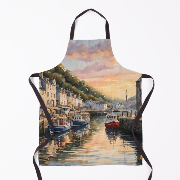 Item preview, Looe Harbour Sunset: Watercolor Beauty designed and sold by LSVart.
