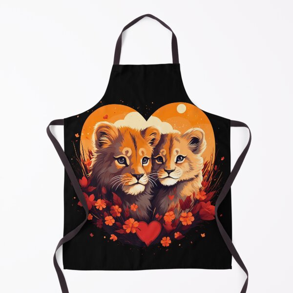 Item preview, Adorable little kwaii young lion cubs in love heart shape illustration designed and sold by NBSStore.