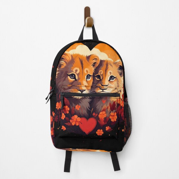 Item preview, Adorable little kwaii young lion cubs in love heart shape illustration designed and sold by NBSStore.