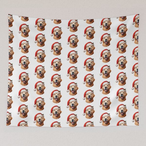 Item preview, Happy Golden Retriever Dog with  Christmas Hat | Merry Woofmas  designed and sold by TheMostLikely.