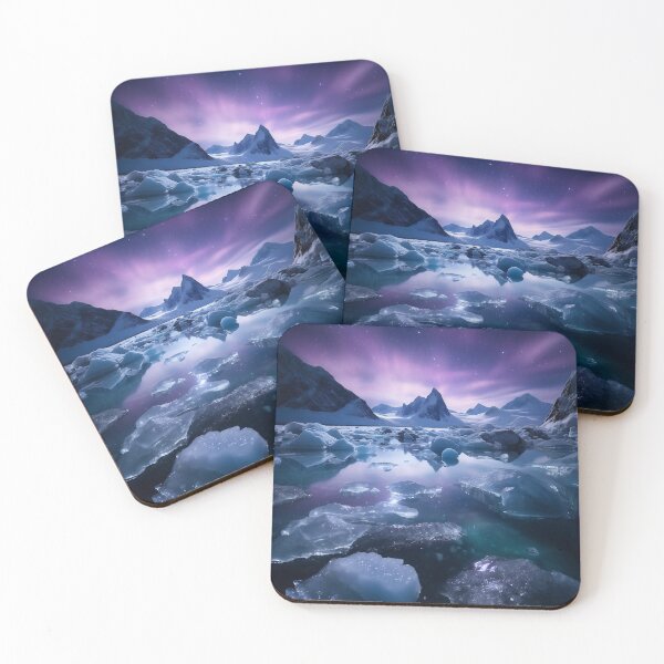 Item preview, Iceland landscape with aurora night sky in long exposure - Landscape photography designed and sold by TheArtistOf2022.