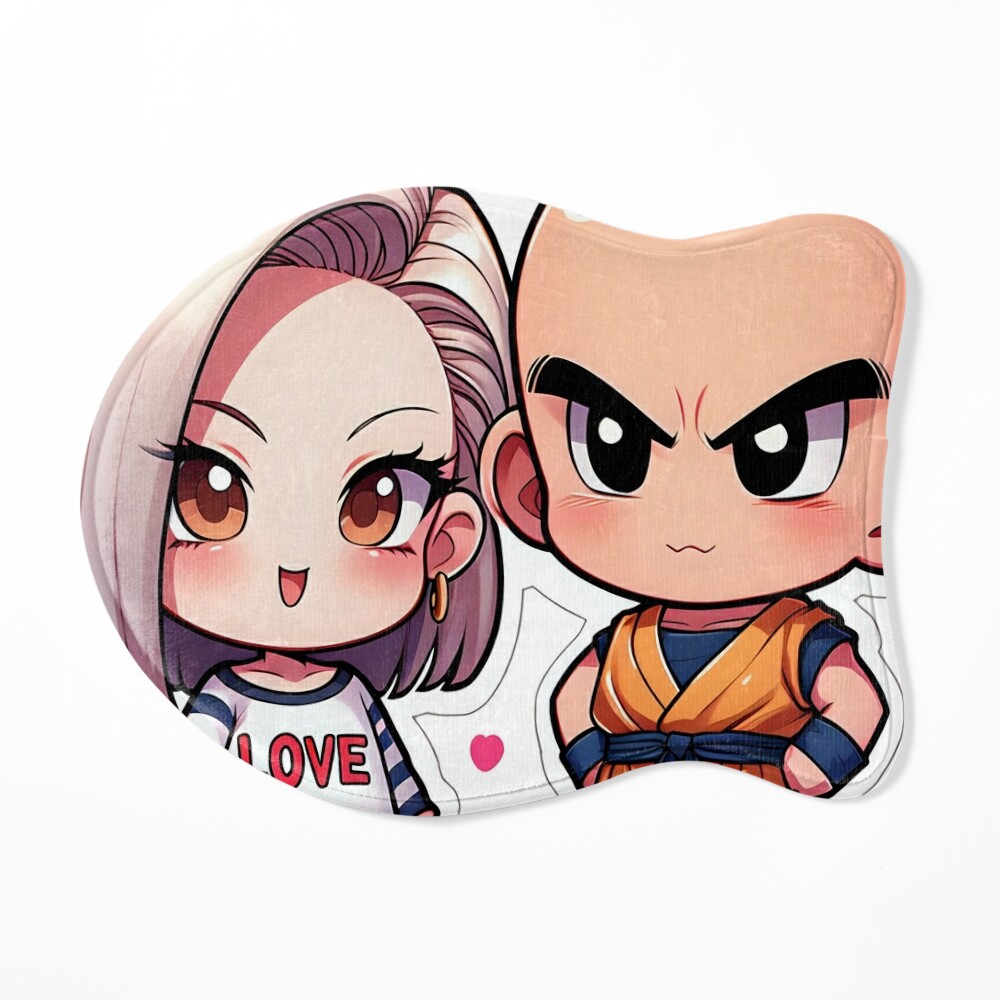 Perfect Warrior Love: Chibi Krillin & Android 18 Sticker