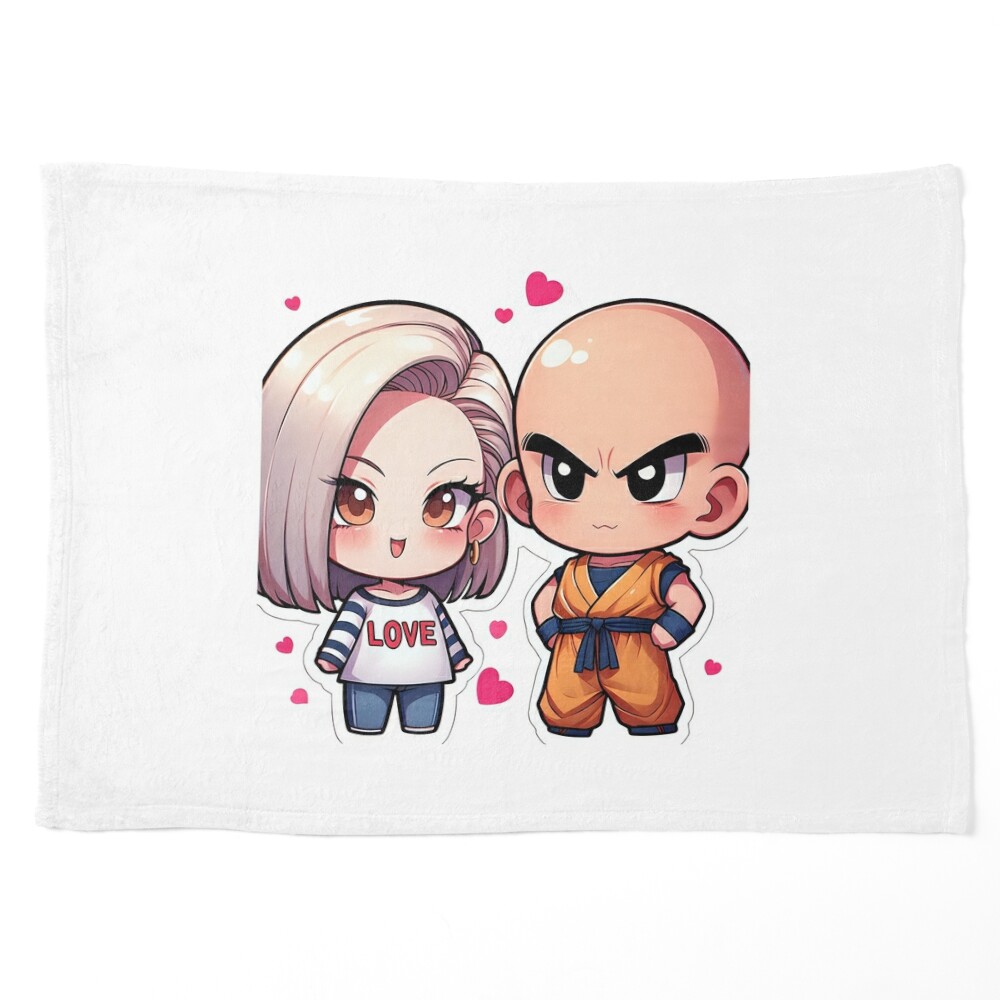 Perfect Warrior Love: Chibi Krillin & Android 18 Sticker